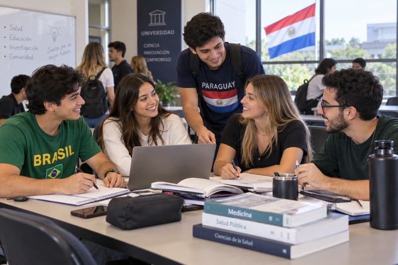 Estudantes em sala de aula universitária